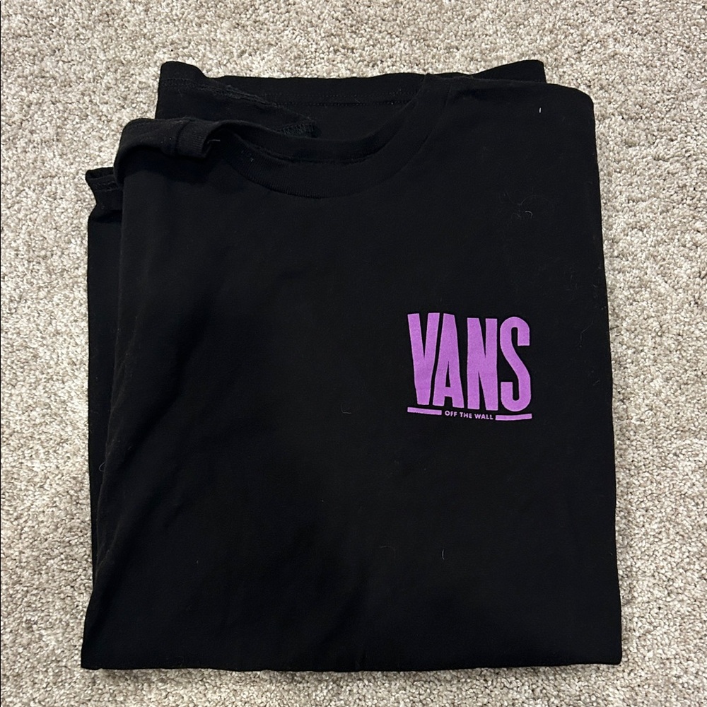 Vans Black Tee with Purple Graphic